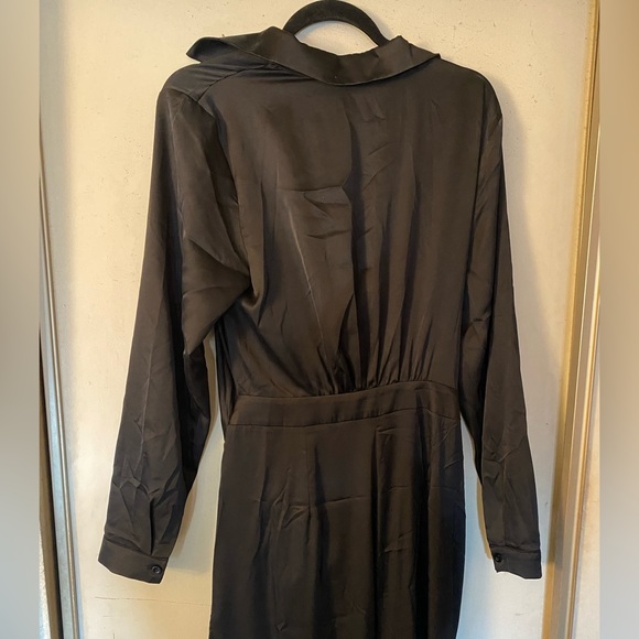 Foxblood Tie  Front Satin Jumpsuit - Picture 3 of 5